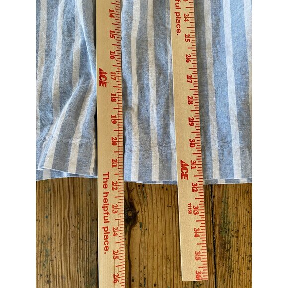 Eliane Rose womens Blue White Striped Cropped Pants 10 linen pockets wide leg - Picture 7 of 7